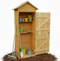 Großes Gartenschuppen-Holzhaus mit Satteldach, 79 x 49 x 190 cm
